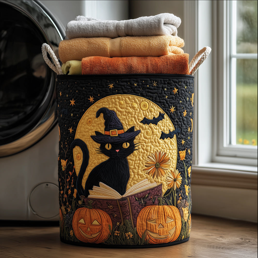 Moonlight Cat Quilted Laundry Basket Great Idea For New Home