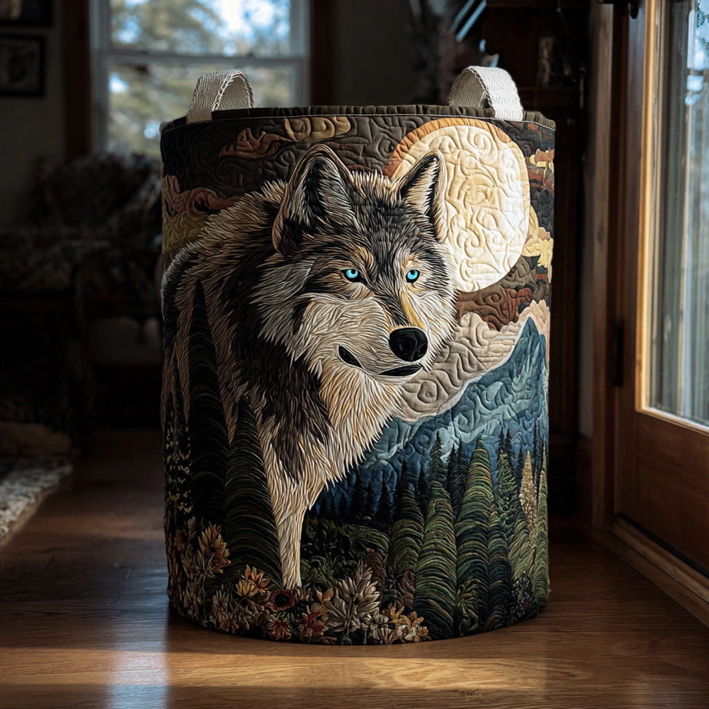 Moonlight Howl Quilted Laundry Basket Home Essential Gift Quilted Laundry Basket with Style