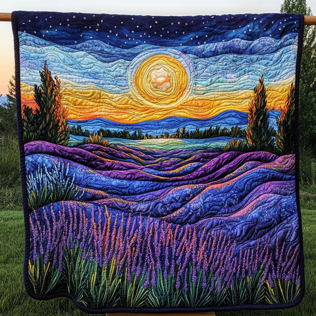 Moonlight Lavender Quilted Blanket Christmas Bedroom Decor Flower Lavender Presents