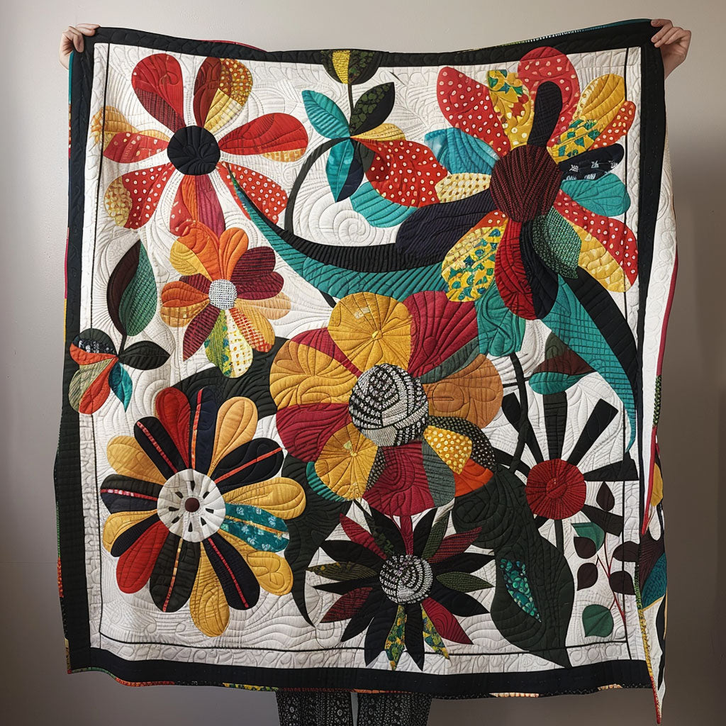 Moonlit Blossoms Quilted Blanket Best Gifts For Flower Lovers