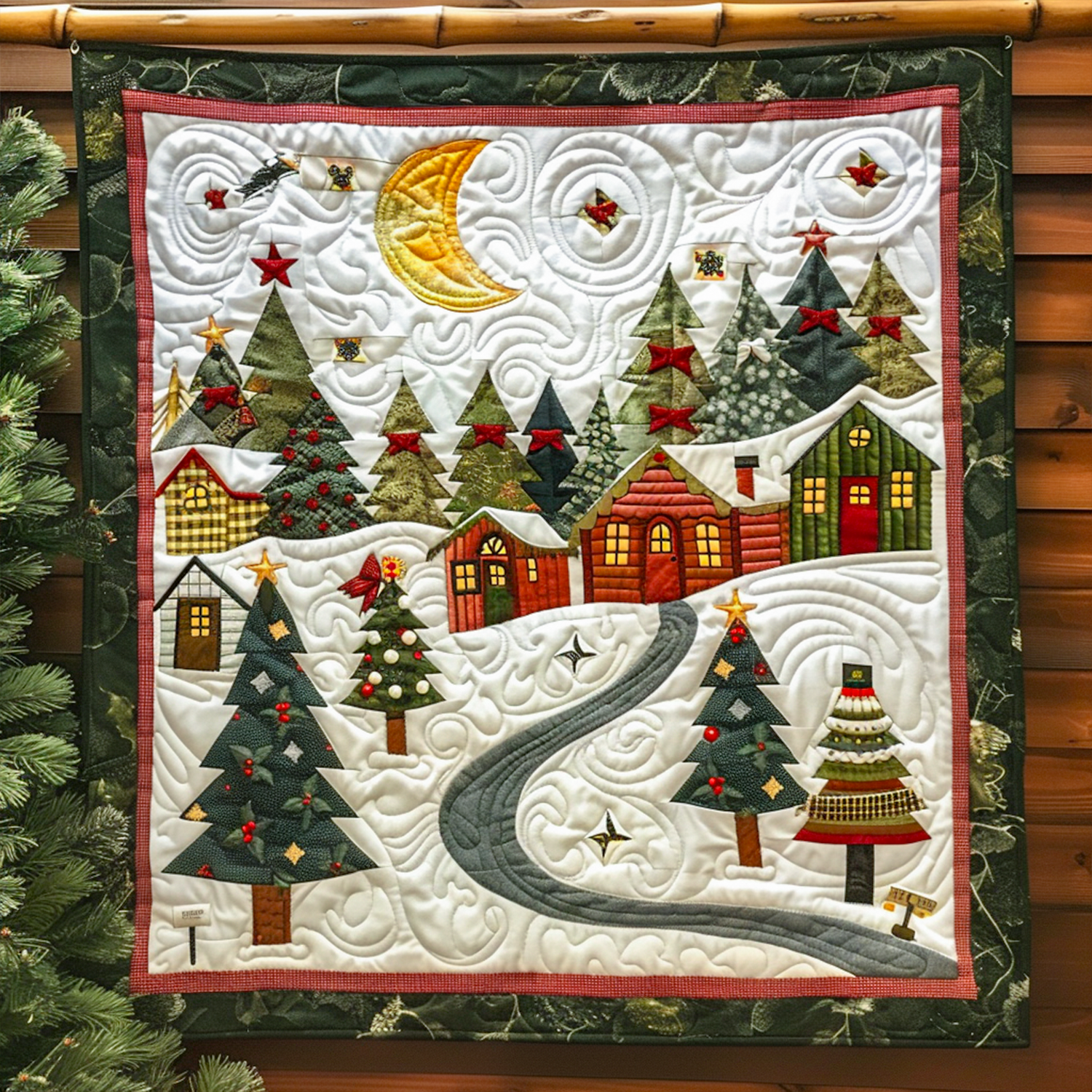 Moonlit Christmas Village Quilted Blanket Secret Santa Gift Ideas