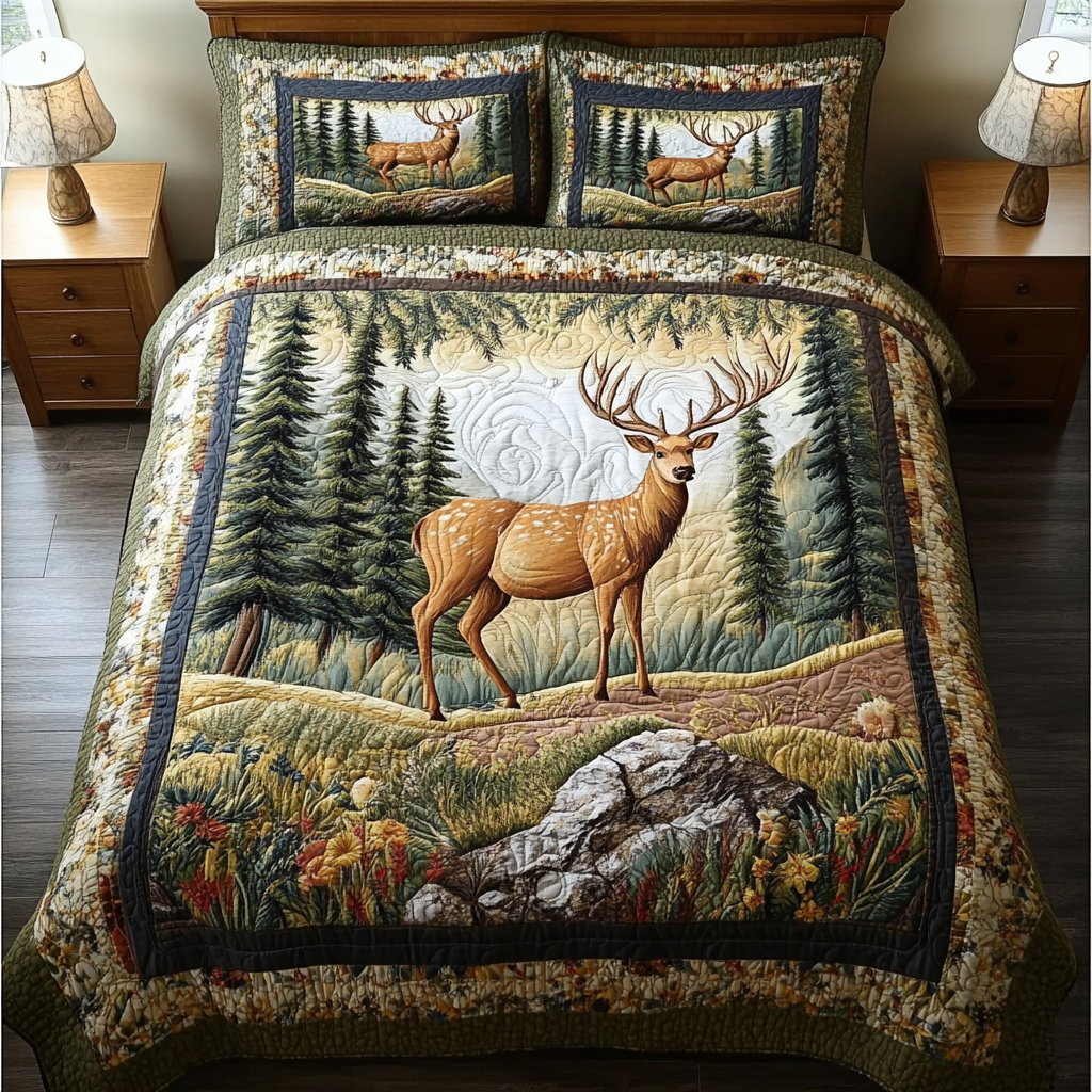 Moonlit Doe Quilted Bedding Set Bedroom Decor Ideas Christmas Gifts For A Deer Hunter