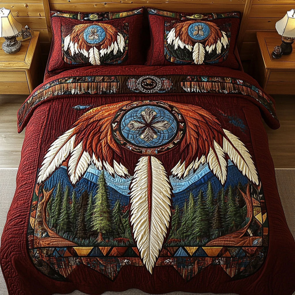 Moonlit Dream Quilted Bedding Set Christmas Bedding Sets Native American Gifts