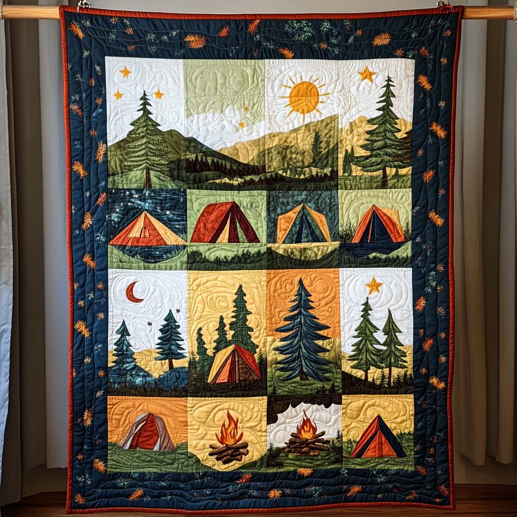 Moonlit Escape Quilted Blanket Unique Camping Gifts