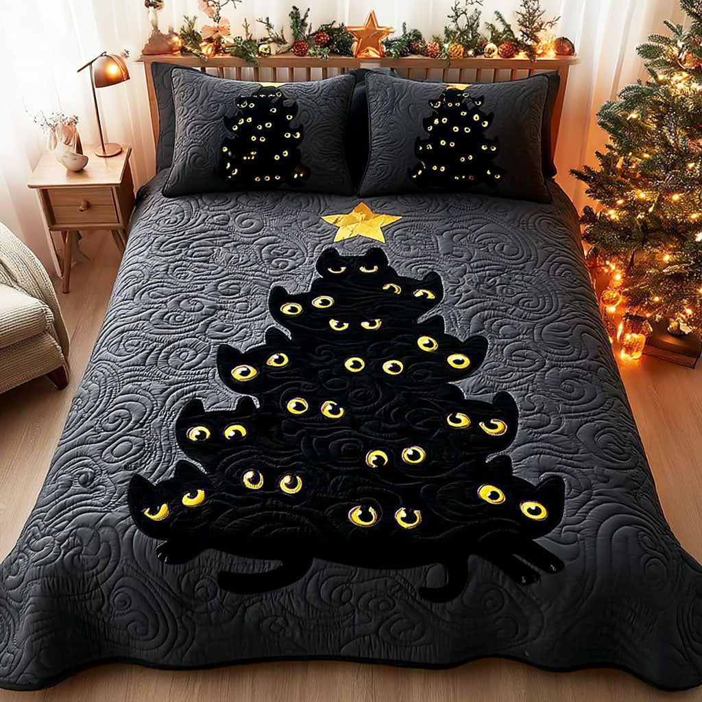 Moonlit Eyes Quilted Bedding Set Xmas Duvet Sets Christmas Presents For Dad