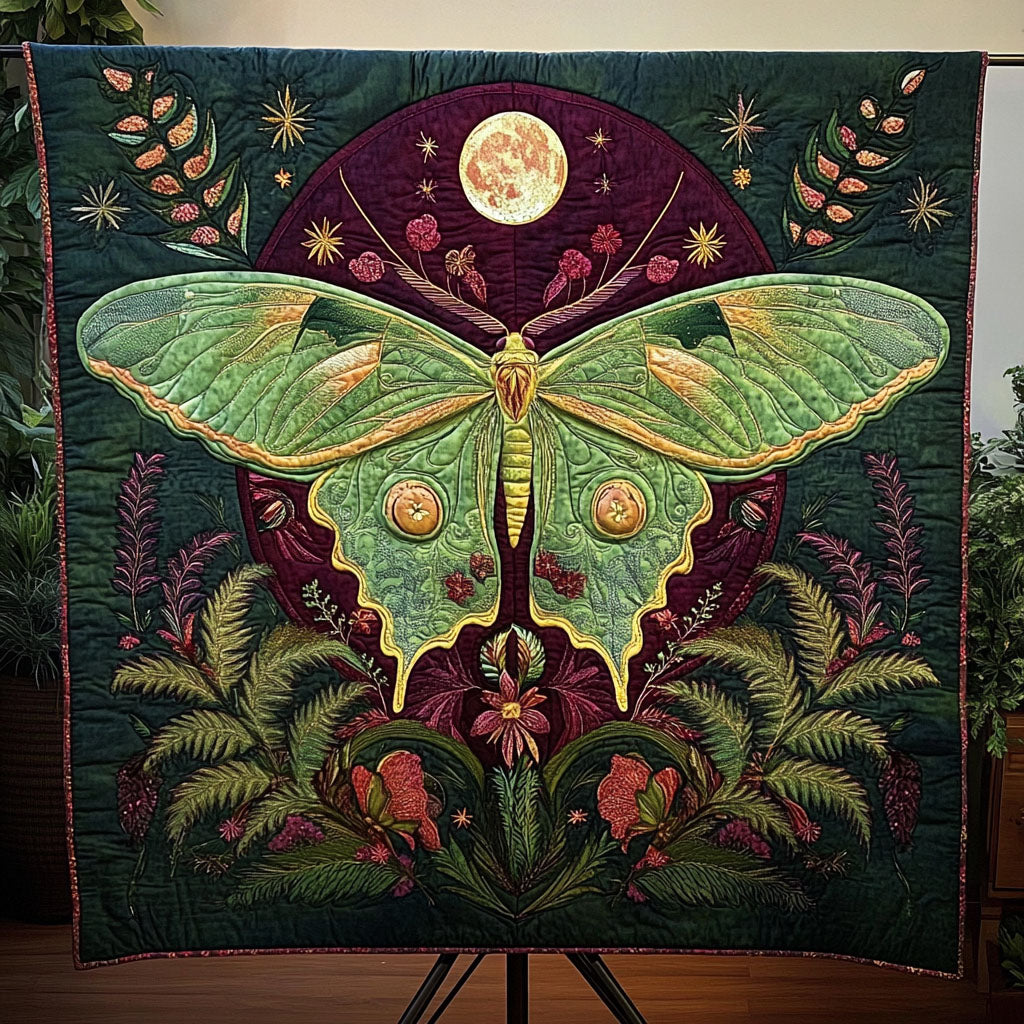 Moonlit Flight Quilted Blanket Best Throw Blanket Butterfly Gifts For Mom