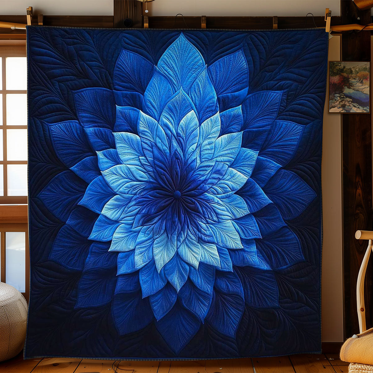 Moonlit Flower Quilt Unique Quilt Blanket Gift for Special Occasions