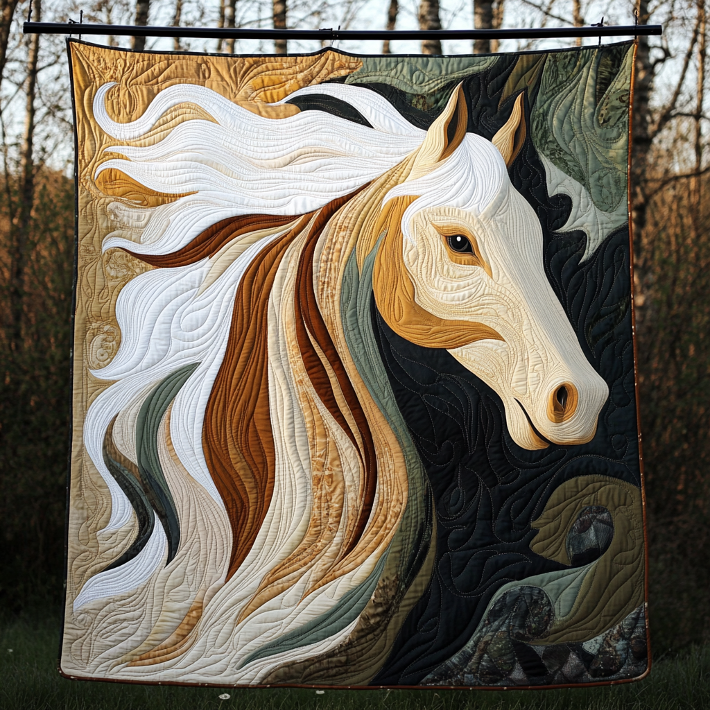 Moonlit Gallop Quilted Blanket Equine Gifts For Horse Lovers