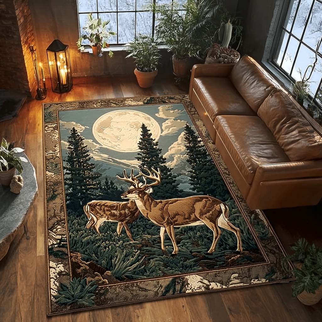 Moonlit Majesty Area Rug Entrance Way Ideas Cool Gifts For Deer Hunters