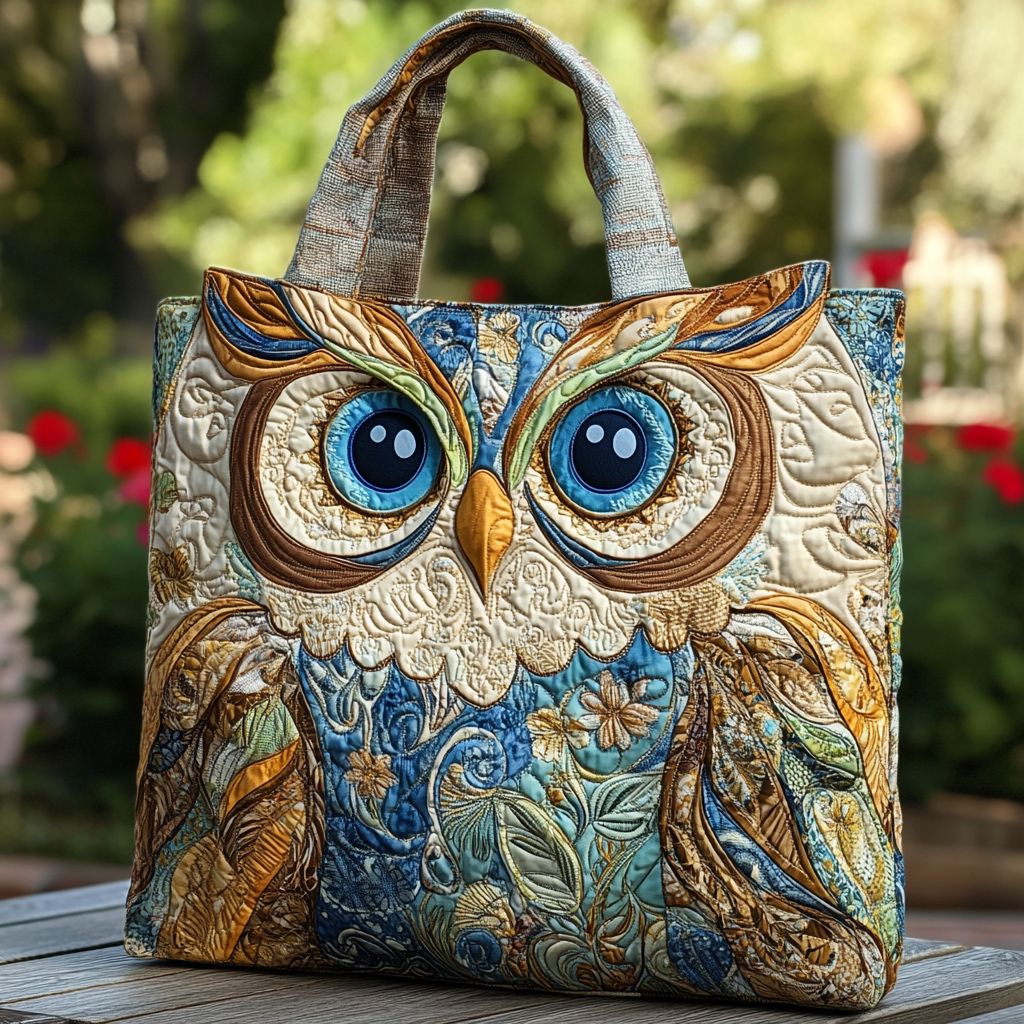 Moonlit Owl Quilted Tote Bag Owl Gifts For Adults