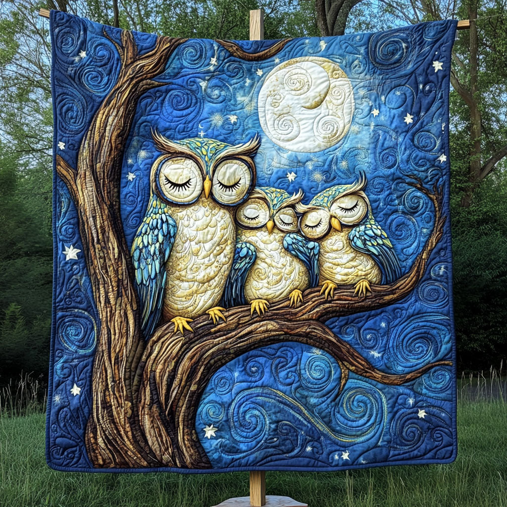 Moonlit Owls Quilted Blanket Best Couch Throw Blanket Owl Gifts For Dad