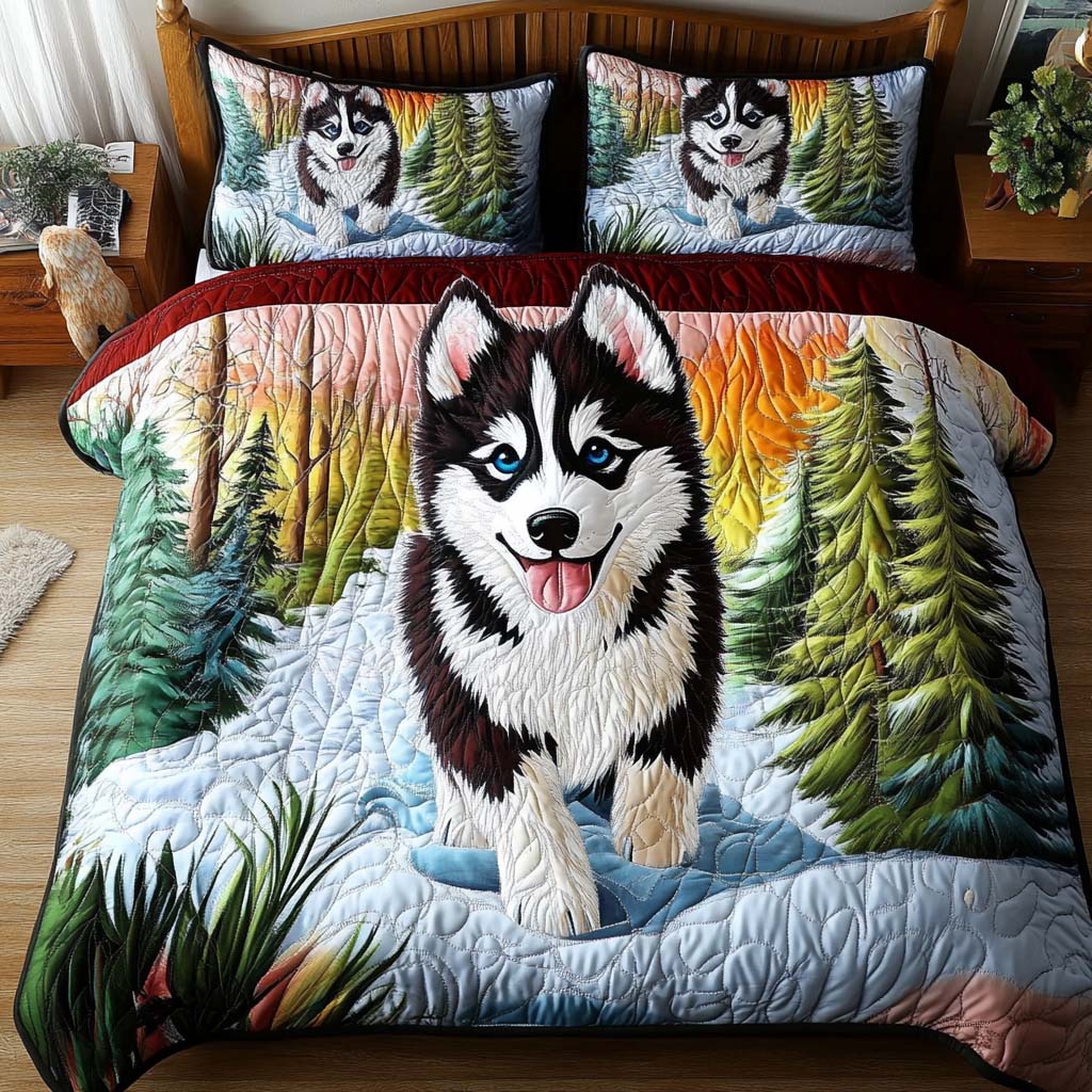 Moonlit Pack Quilted Bedding Set Trendy Bedding Set for Bedroom Makeover