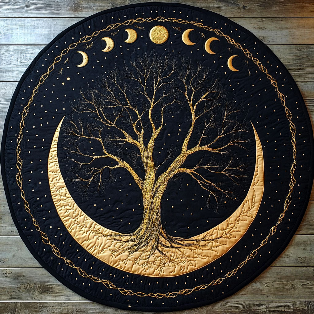 Moonlit Path Quilted Round Mat Entryway Decor Christmas Gift Ideas For Mother In Law