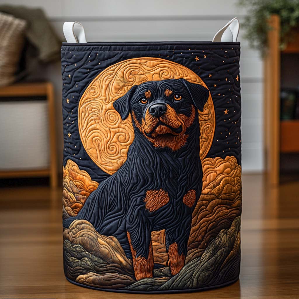 Moonlit Protector Quilted Laundry Basket Home Comfort Gift Idea Featuring a Quilted Laundry Basket