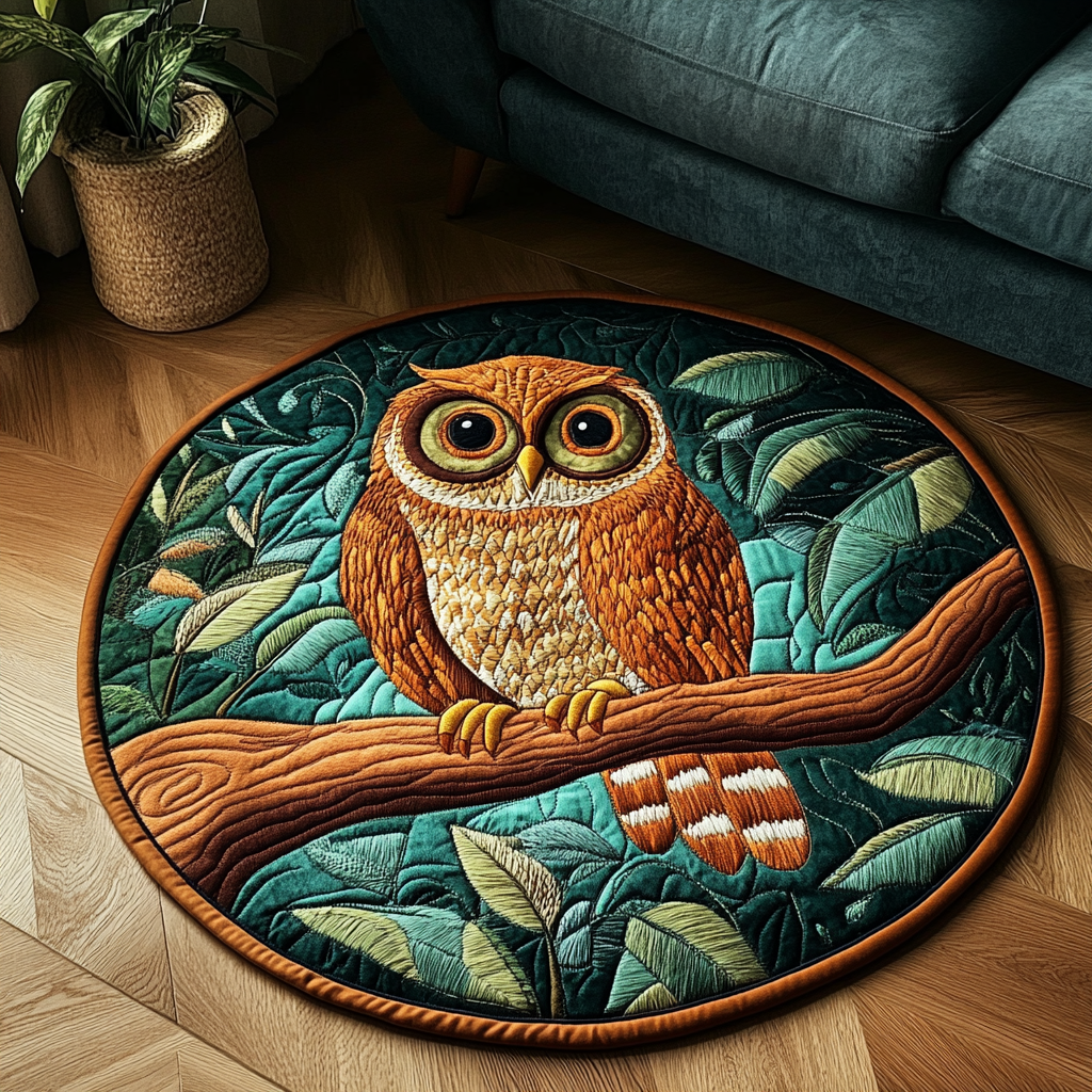 Moonlit Quilted Round Mat Foyer Decor Ideas Owl Present Ideas