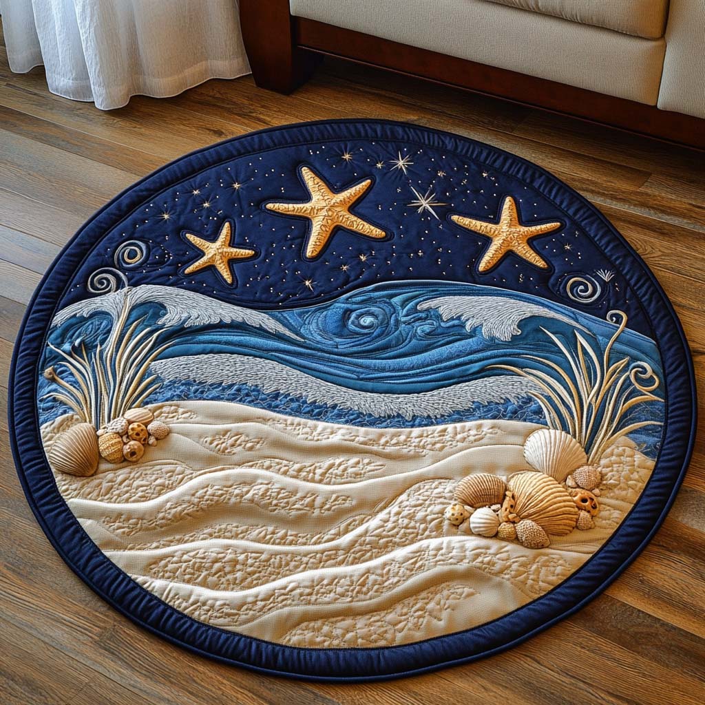 Moonlit Quilted Round Mat Front Door Entryway Ideas Cool Gifts For Beach Lovers