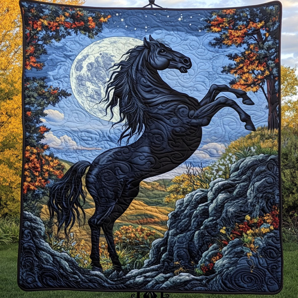 Moonlit Spirit Quilted Blanket Sofa Couch Throw Blanket Horsey Gifts For Friends