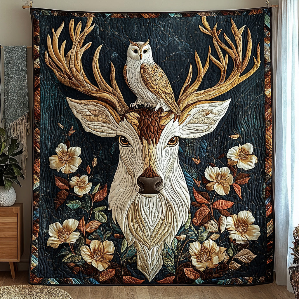 Moonlit Spirits Quilted Blanket Cute Cozy BlanketOwl Christmas Presents