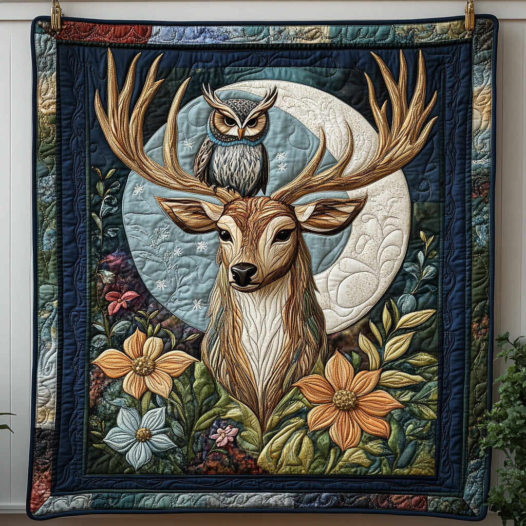 Moonlit Spirits Quilted Blanket Cute Cozy BlanketOwl Presents For Ladies