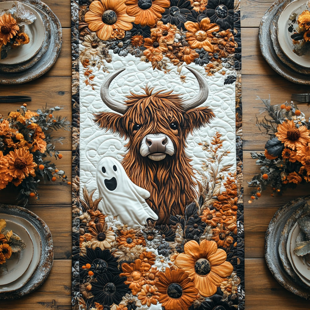 Moonlit Spirits Quilted Table Runner Spooky Runners Gothic Halloween Table Decor