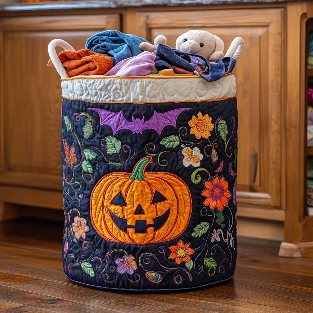 Moonlit Trickery Quilted Laundry Basket Merch For Friends