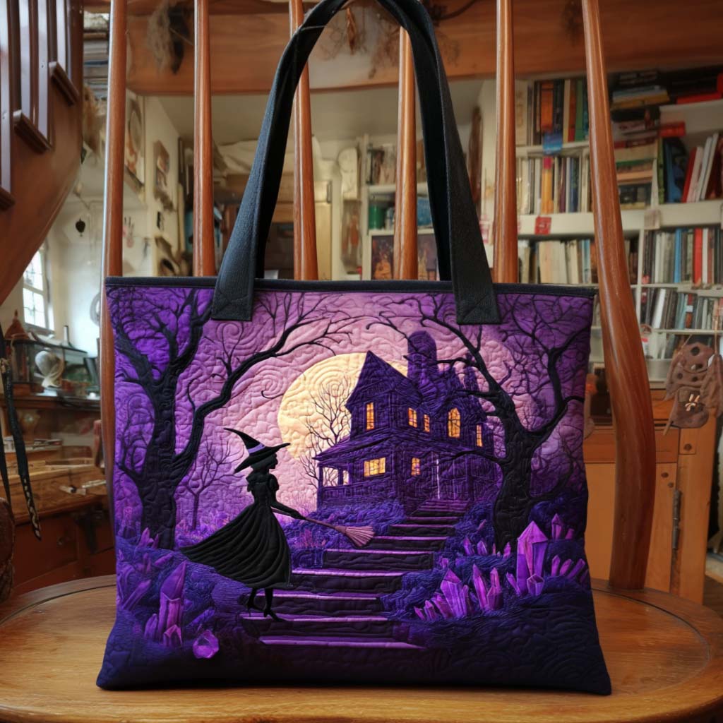 Moonlit Trickery Quilted Tote Bag Spooky Gifts For Her
