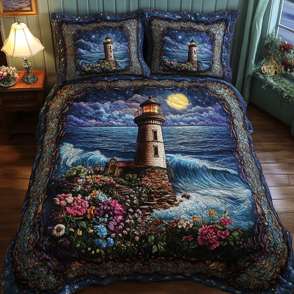 Moonlit Watch Quilted Bedding Set Warm and Elegant Bedding Gift Set for Every Home