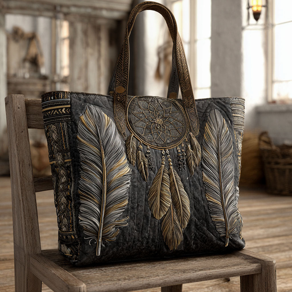 Moonlit Web Quilted Tote Bag Best Native American Gifts For Her