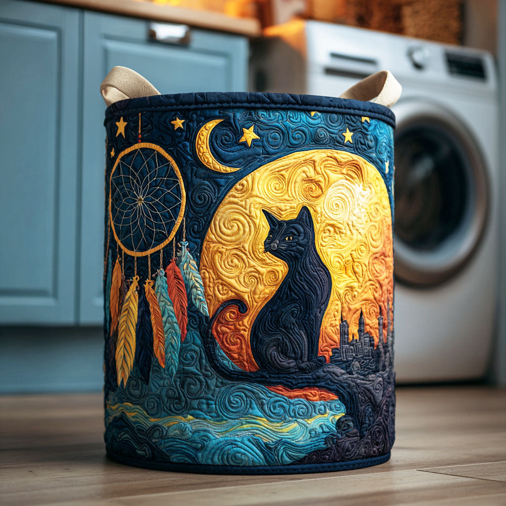 Moonlit Whisker Quilted Laundry Basket Fall Merch Pick