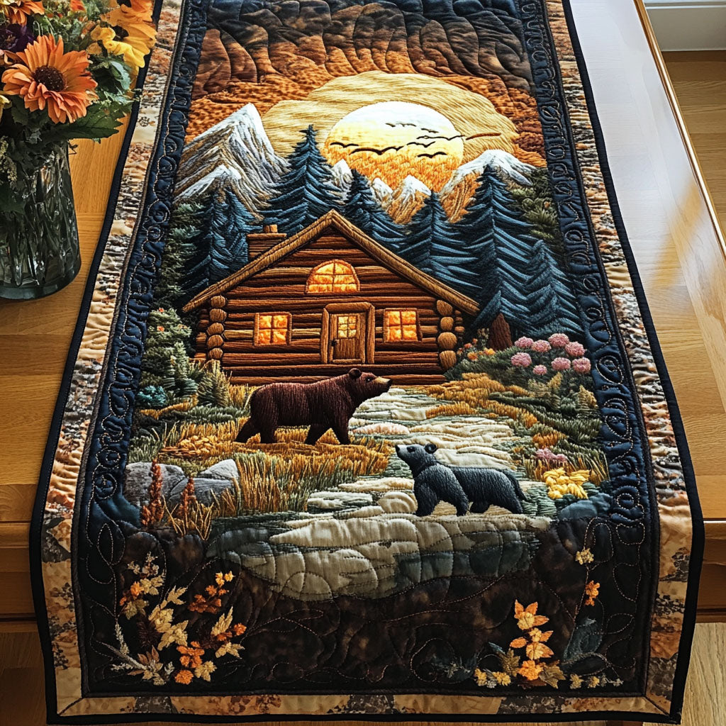 Moonlit Wilderness Quilted Table Runner Holiday Runner Dining Good Gifts For Mom