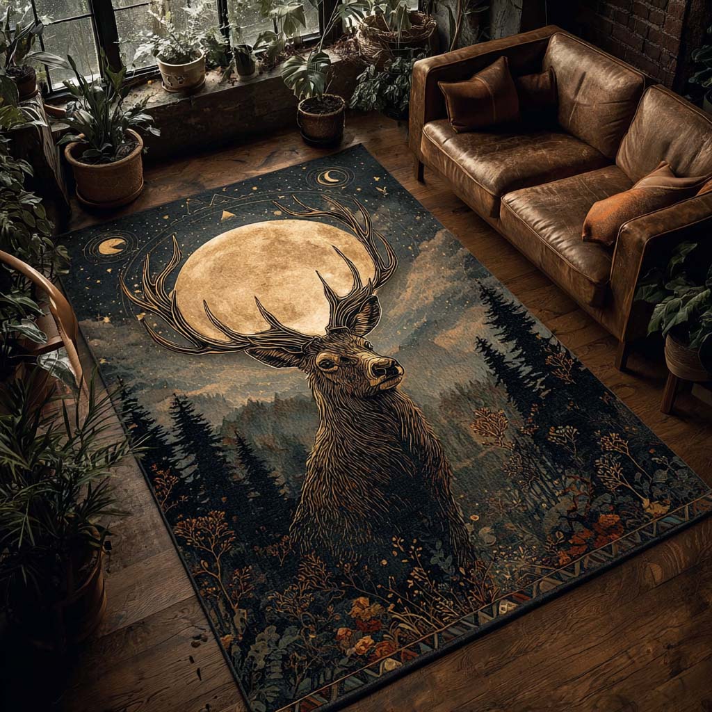 Moonrise Majesty Area Rug Entryway Design Ideas Fleece Blanket With Deer