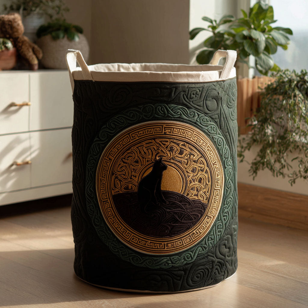 Moonstone Panther Quilted Laundry Basket Unique Quilted Basket Gift for Holiday Season 2025