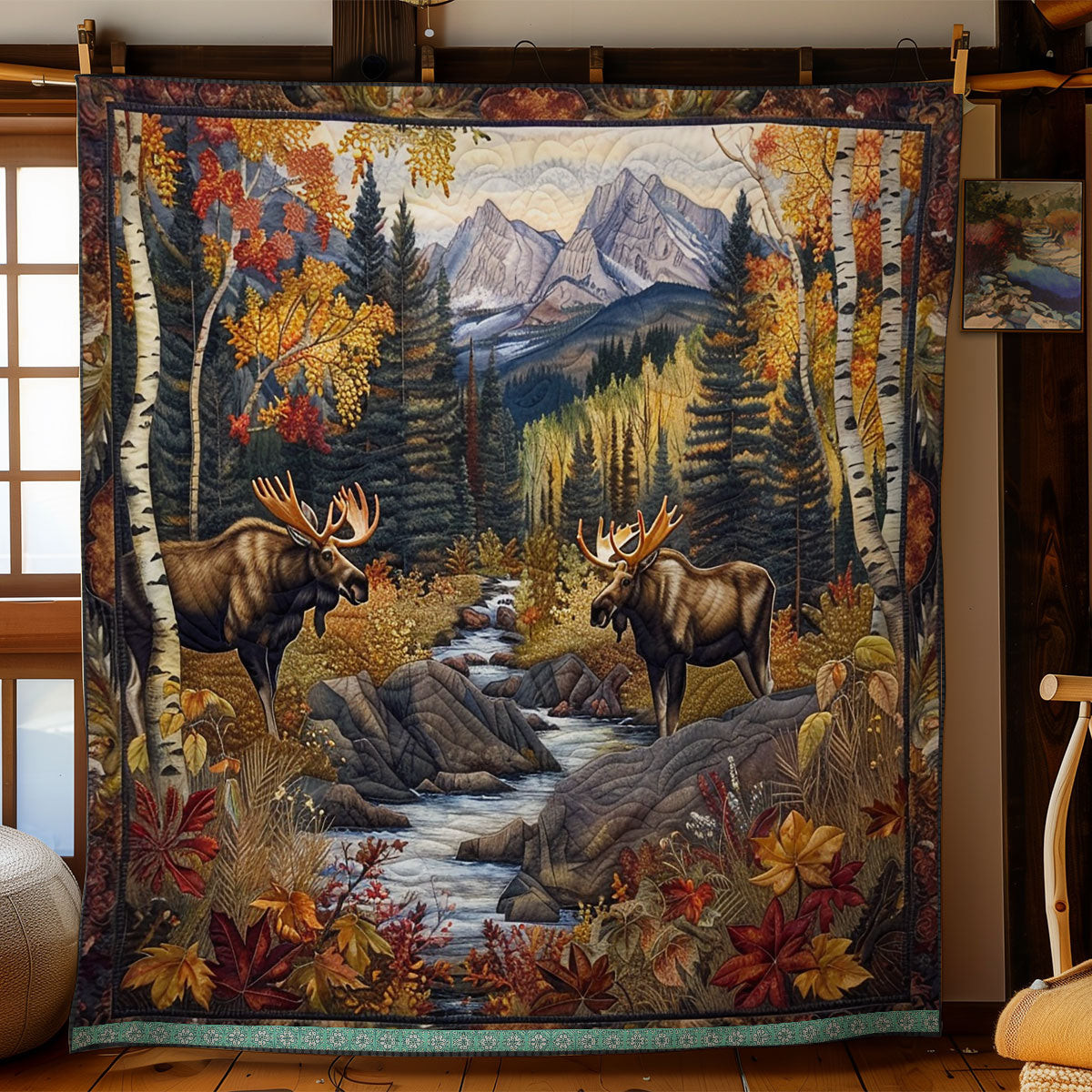 Moose Echoes Holiday Xmas Quilt Blanket Cute Christmas Gifts For Girlfriend