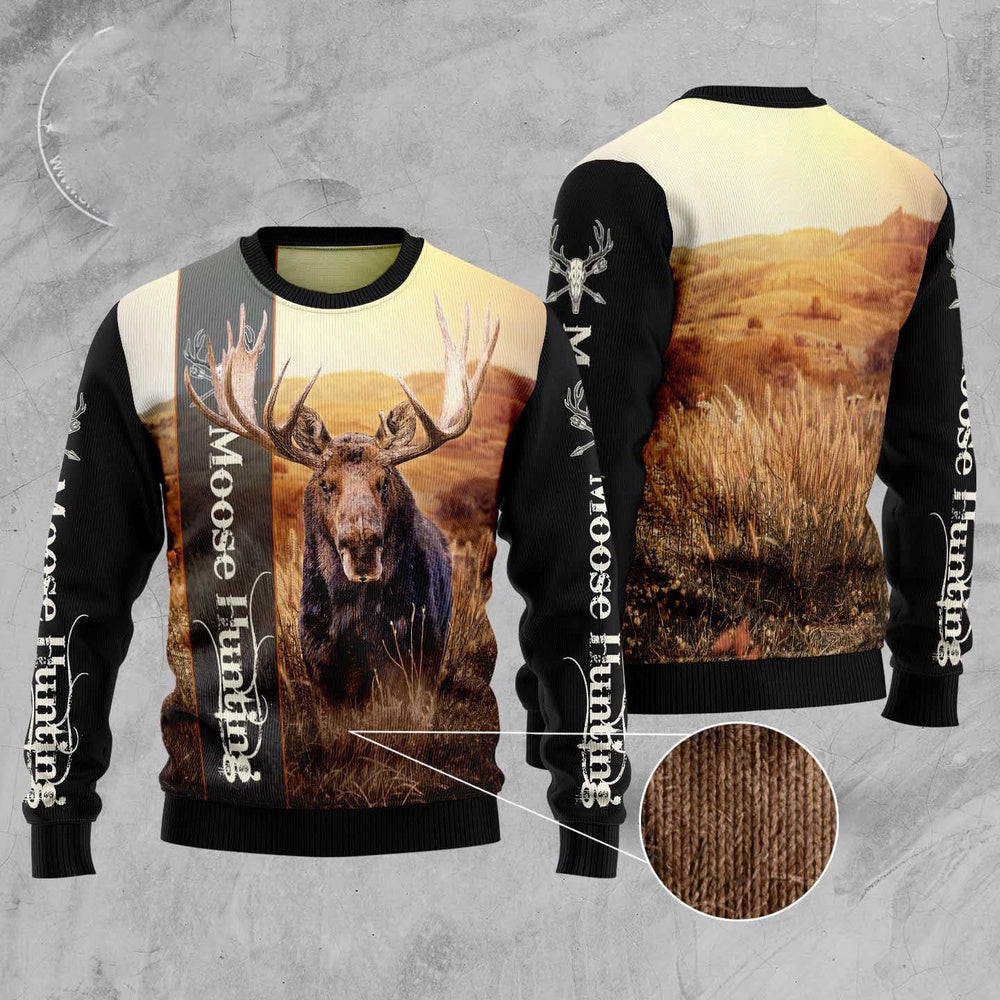 Moose Hunting Ugly Christmas Sweater Funny Ugly Christmas Sweater Best Christmas Gifts