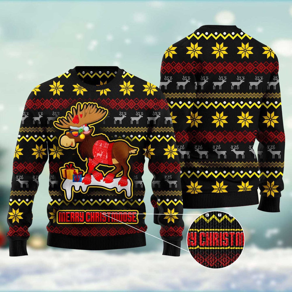 Moose Ugly Christmas Sweater Funny Ugly Christmas Sweater Best Christmas Gifts
