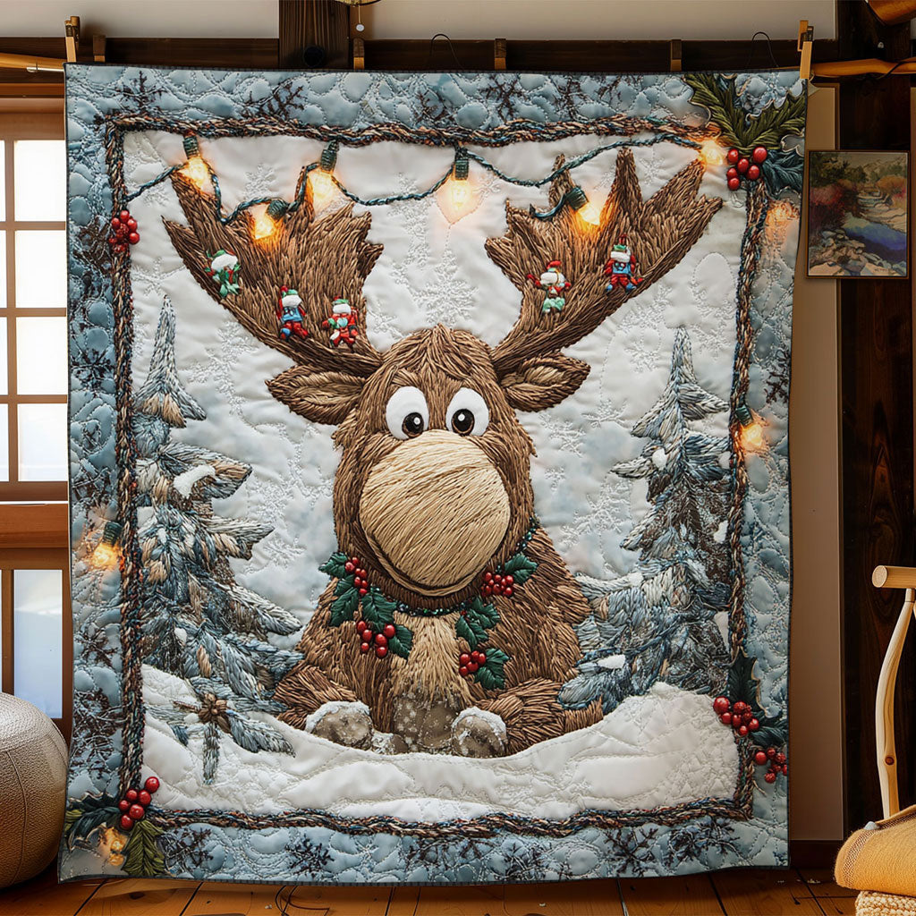 Moose Wonderland Quilt Comfortable Microfiber Quilt Blanket for Everyday Use