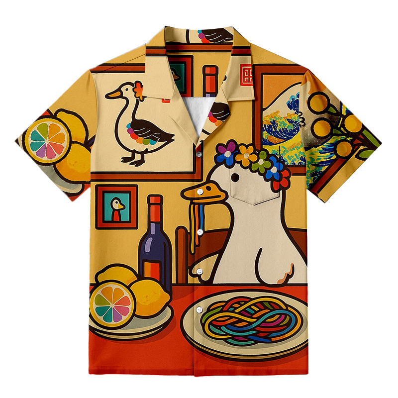 More Spaghetti Less Upsetti Goose Hawaiian Shirt Funny Animal Shirt Goose Lover Presents