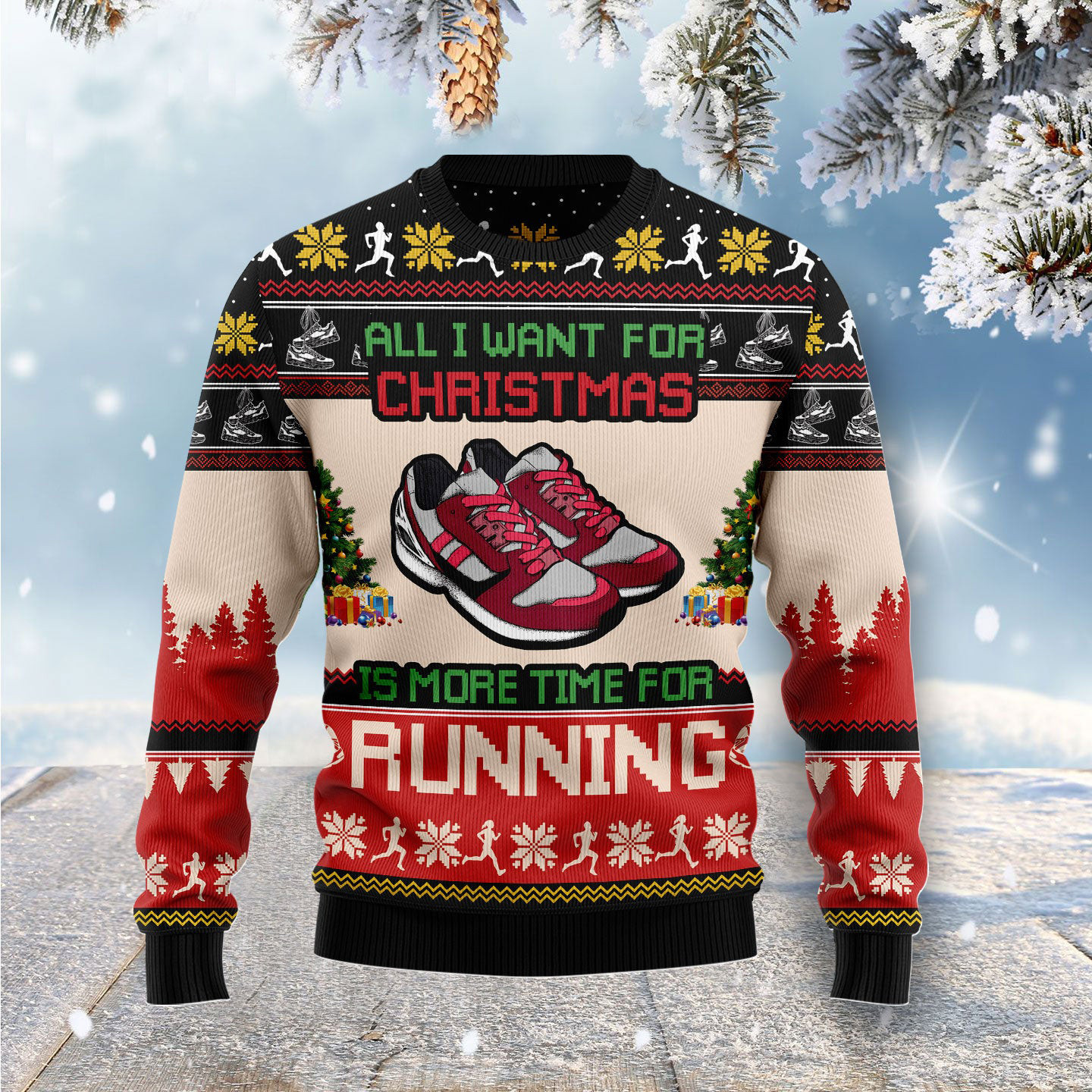 More Time For Running Ugly Christmas Sweater Holiday Wear Christmas Gifts For Runner