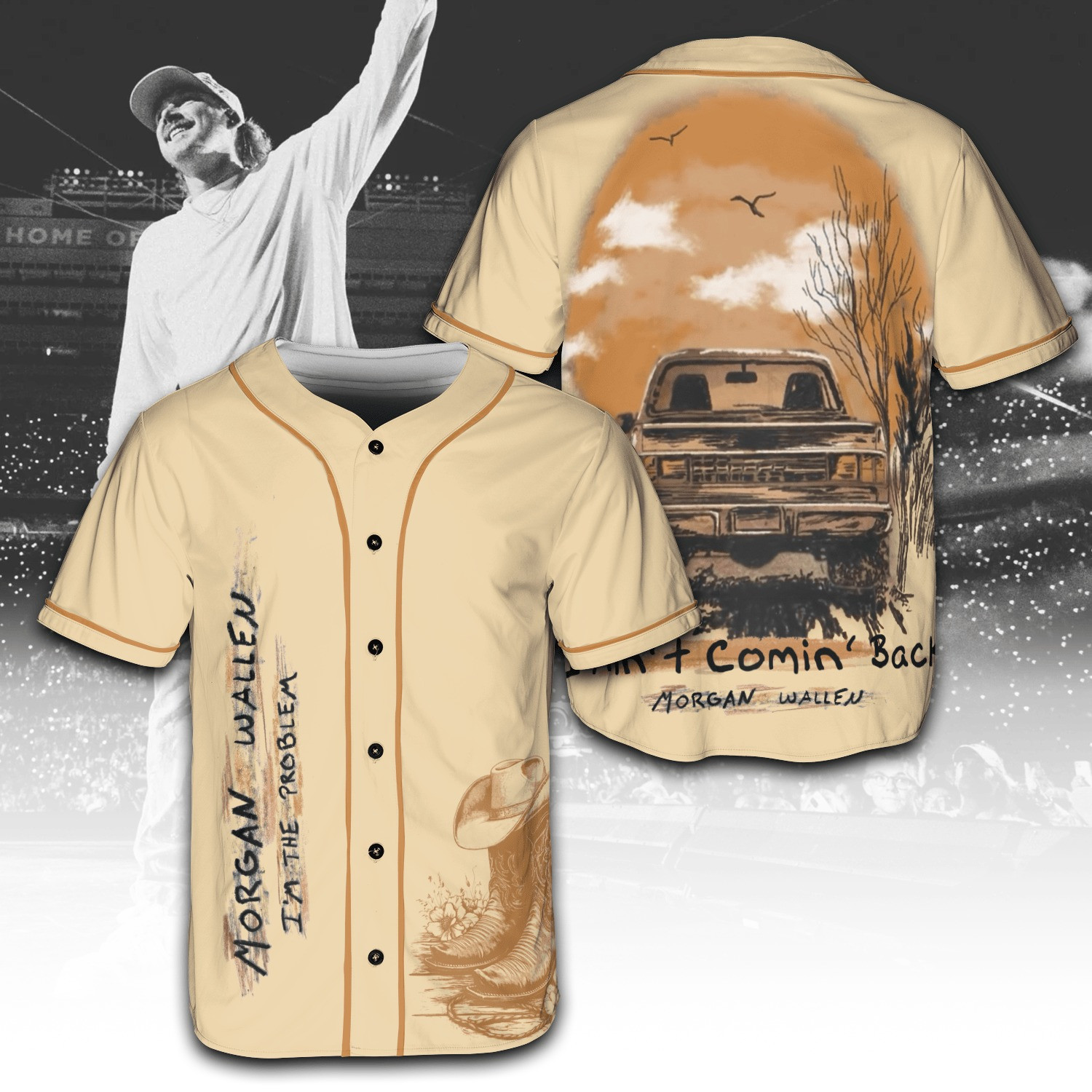 Morgan Wall x Post Malone I Ain't Coming Back Baseball Jersey Perfect Gift For Music Fans Tour Merch 2025