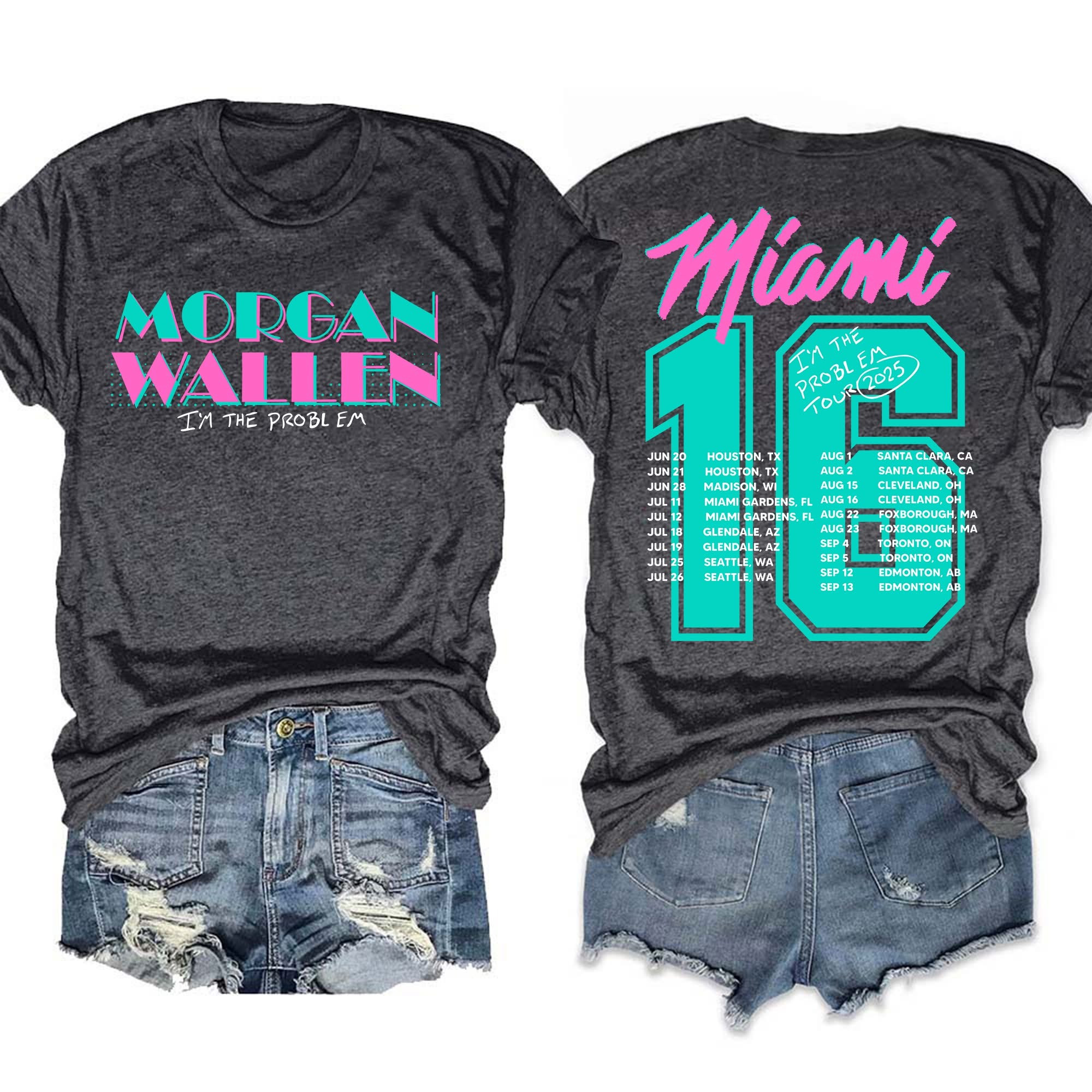 Morgan Wallen 16 I'm The Problem Tour Miami 2025 Merch T-Shirt Bes Gifts For Fans For Her