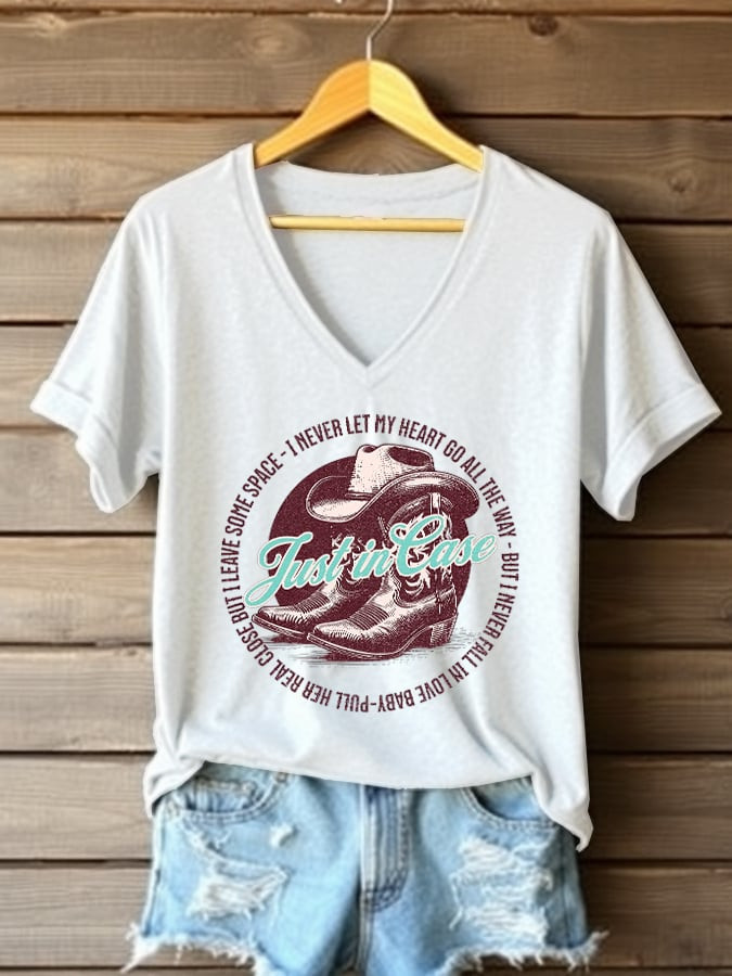 Morgan Wallen 2026 Tour Merch Just In Case V-Neck Shirt Gift Ideas For Music Lover