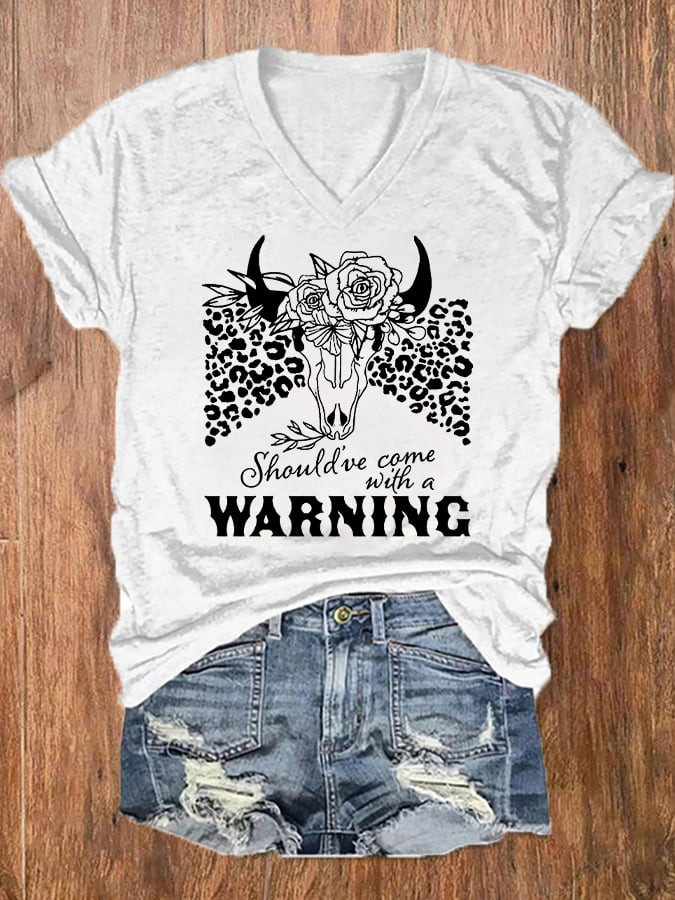 Morgan Wallen 2026 Tour Merch Should've Come With A Warning V-Neck Shirt Music Gift Ideas