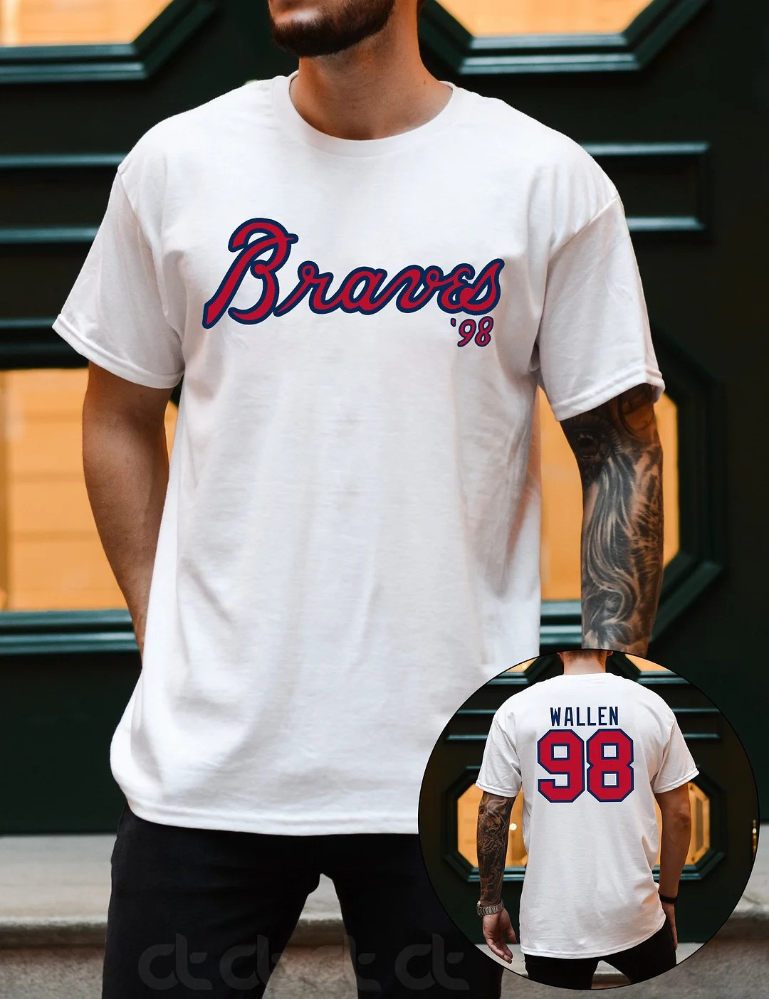 Morgan Wallen 98 Atlanta Braves T-Shirt Baseball Lovers Merch Gifts For Morgan Wallen Fans