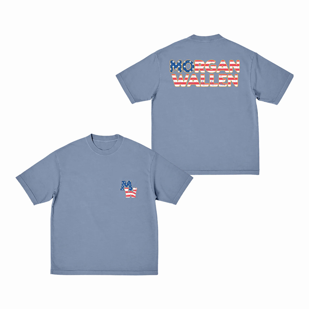 Morgan Wallen American Flag Letters T-Shirt Morgan Wallen Merch Best Gift For Fans