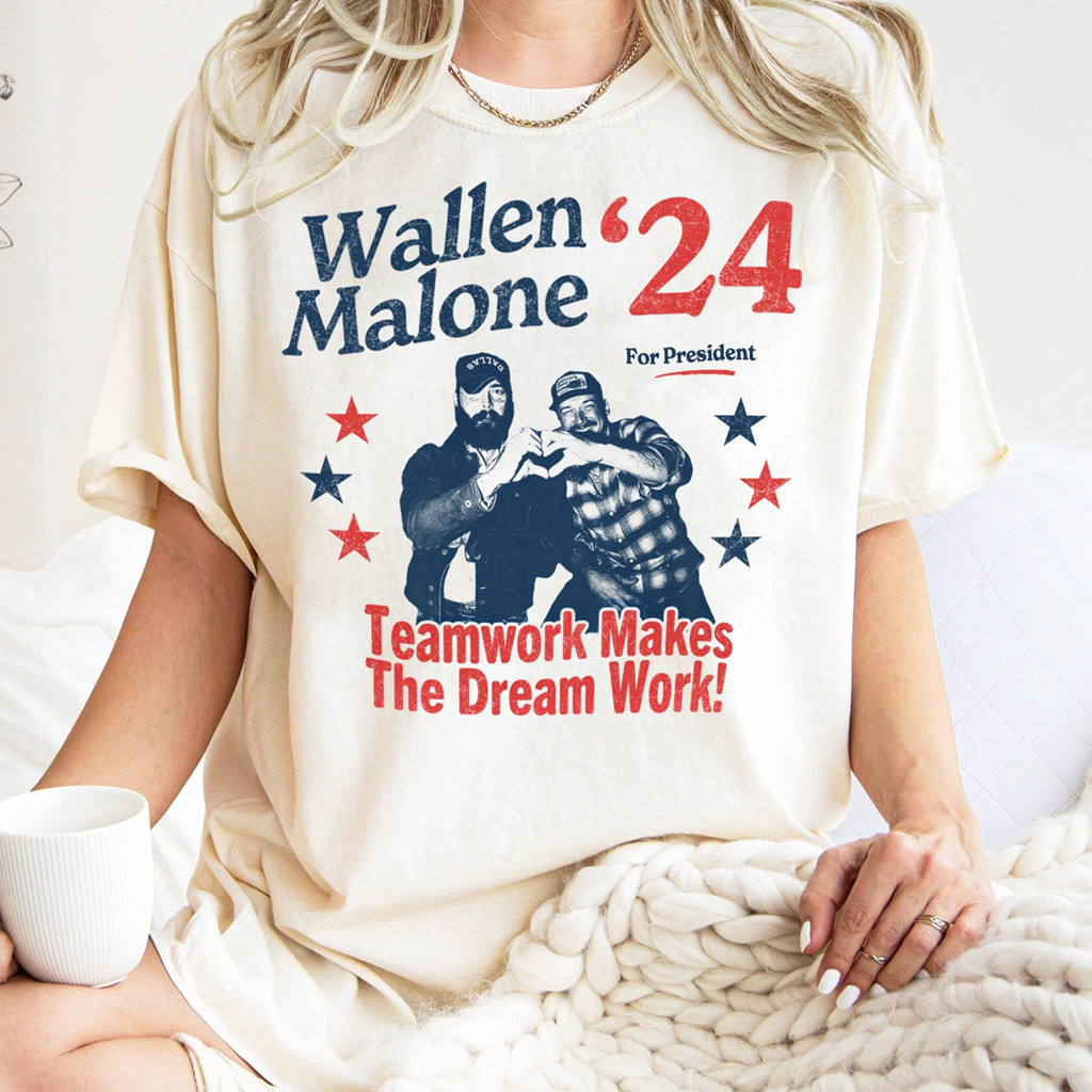 Morgan Wallen And Post Malone 2024 For President T-Shirt Funny Gifts For Fan