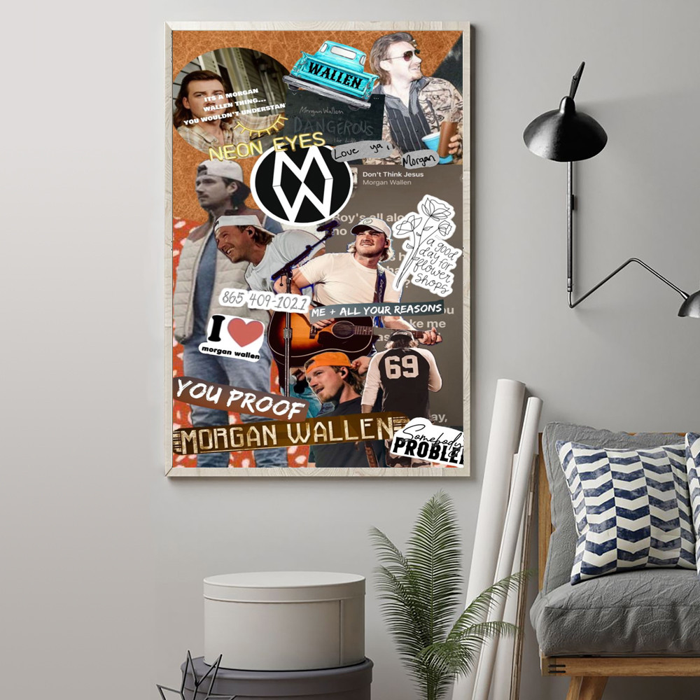 Morgan Wallen Dangerous Album Collage Poster You Proof Neon Eyes Fan Art