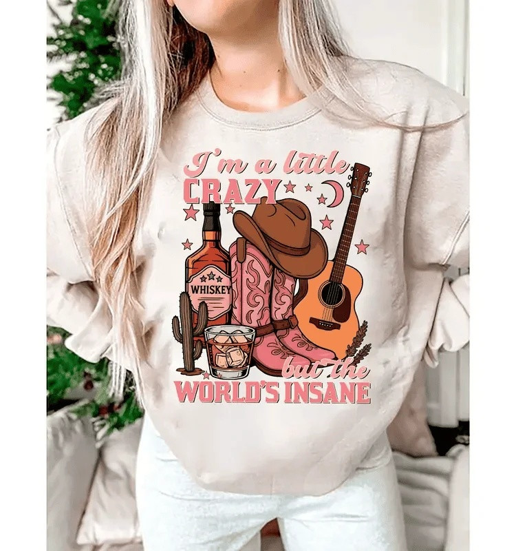 Morgan Wallen I'm A Little Crazy Sweatshirt Country Music Graphic Clothing Gifts For Fans