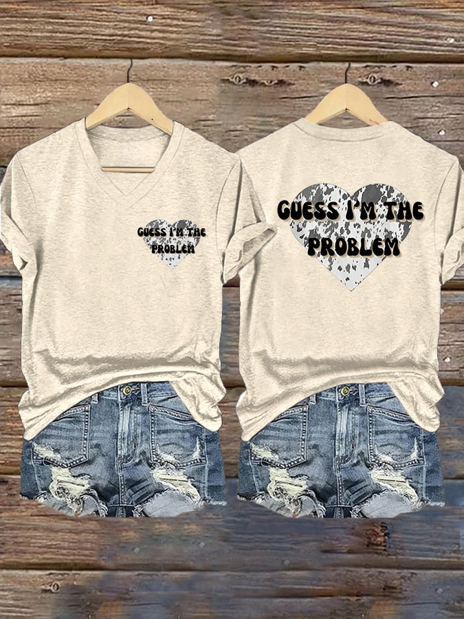 Morgan Wallen Merch Guess I'm The Problem V-Neck Shirt Music Gifts For Girlfriend