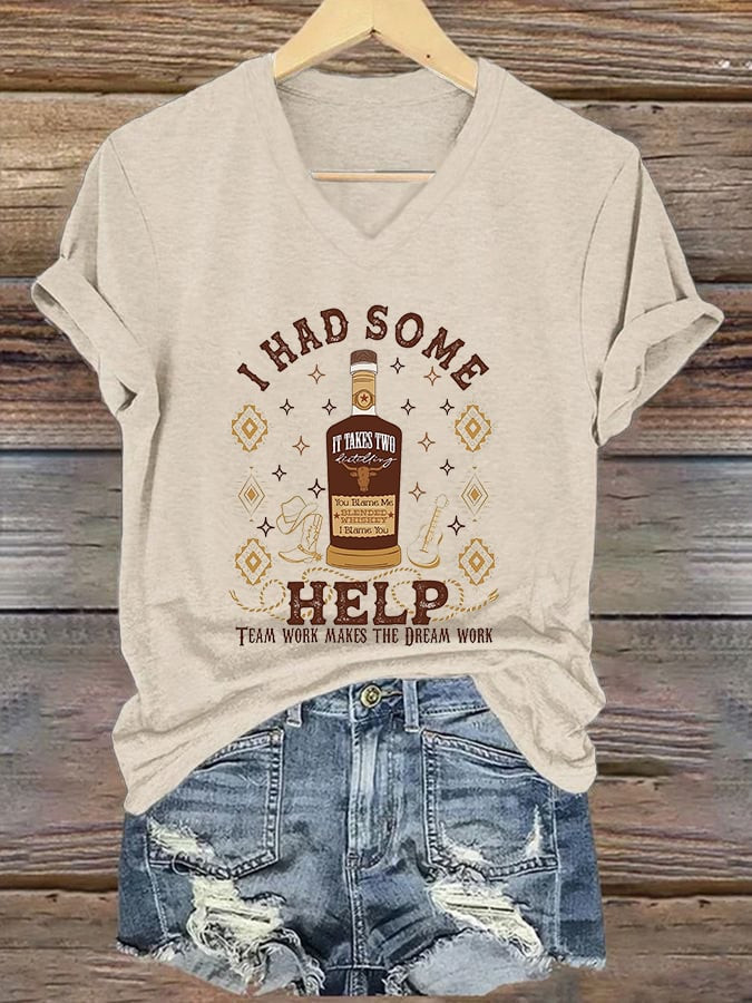 Morgan Wallen Merch I Had Some Help V-Neck Shirt Gifts For Girlfriend