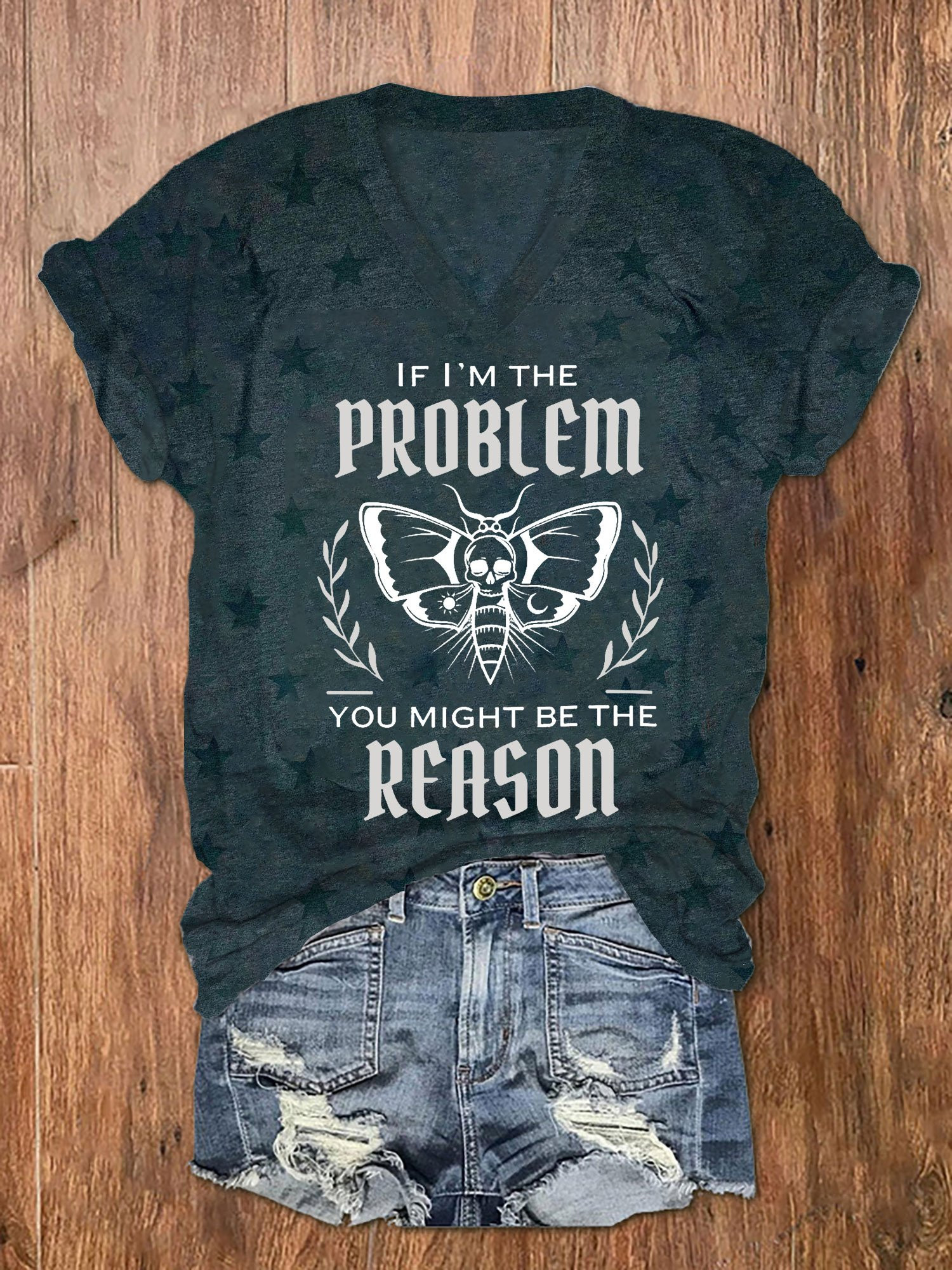 Morgan Wallen Merch If I'm The Problem You Might Be The Reason V-Neck Shirt Morgan Wallen Gifts